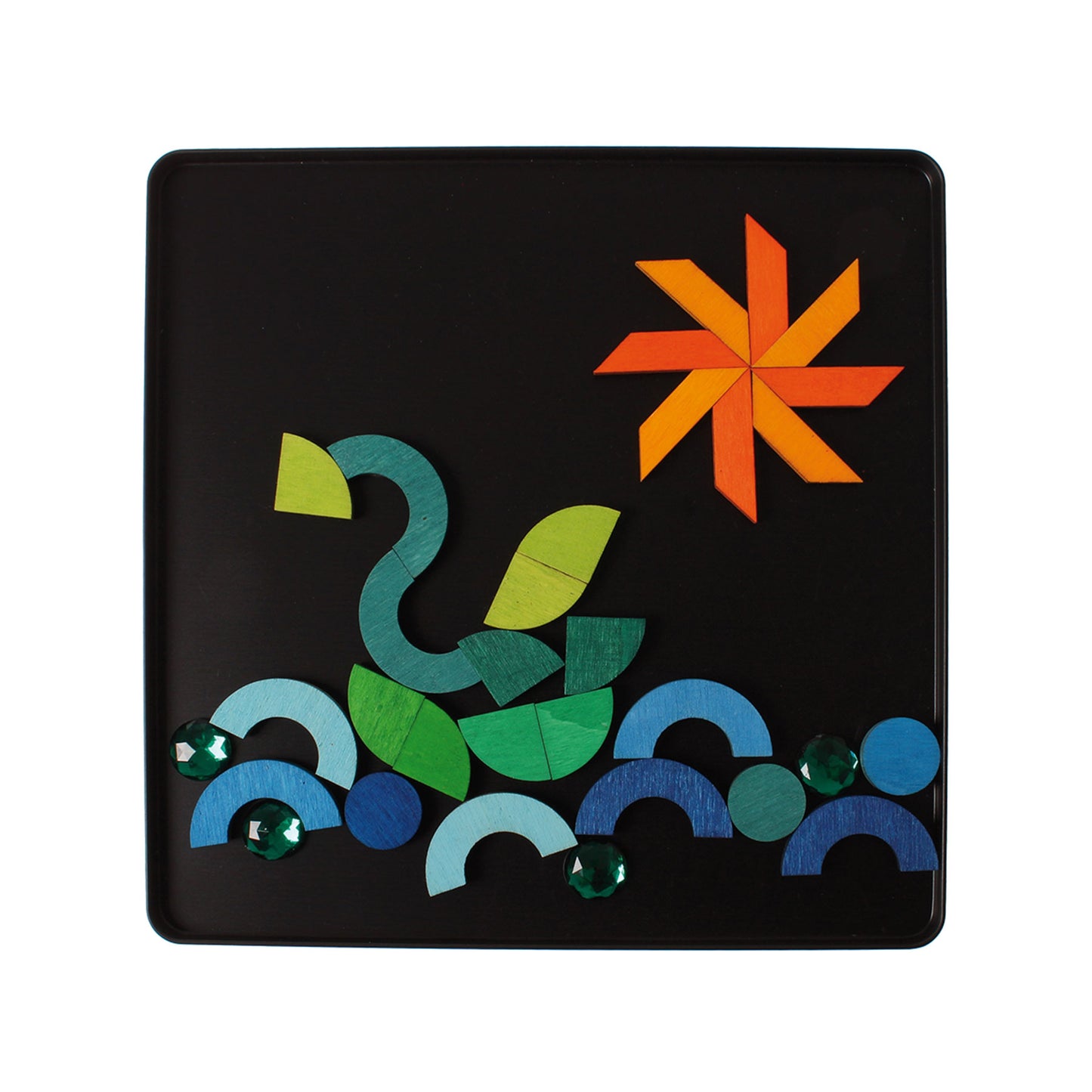 Magnétique Puzzle Triangle, Carré, Cercle avec Pièces Scintillantes