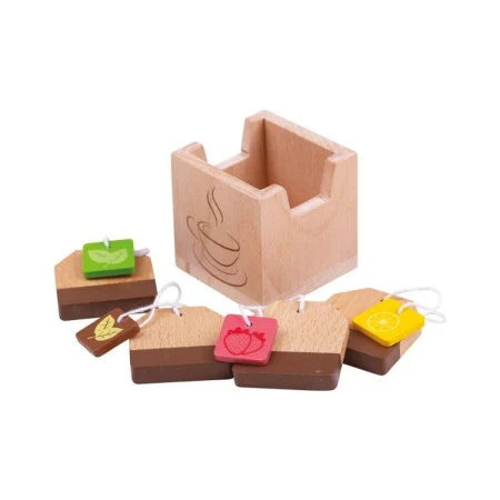 Sachets de thé en bois; lot de 4