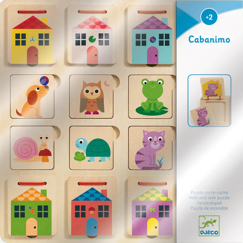 puzzle cache-cache cabanimo en bois