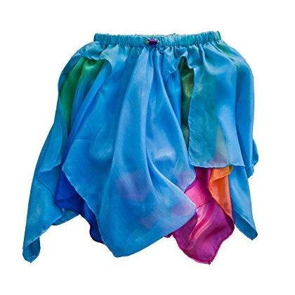 jupe fée en soie - arc-en-ciel/ciel bleu