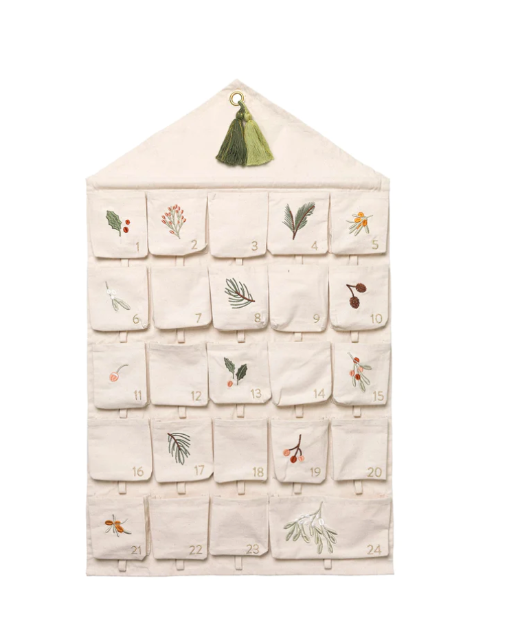 Calendrier mural - Broderie Yule Greens - Naturel