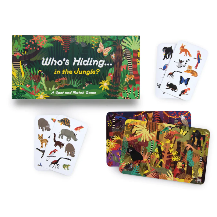 Qui se cache dans le jungle? un jeu d'association(spot & match)