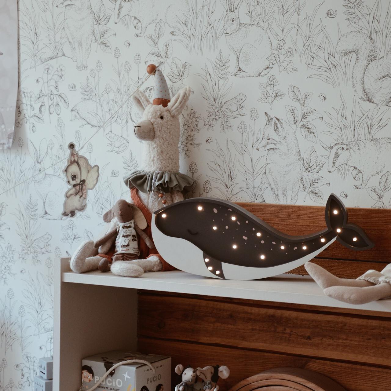 Lampe en bois de baleine/Whale Wooden Lamp