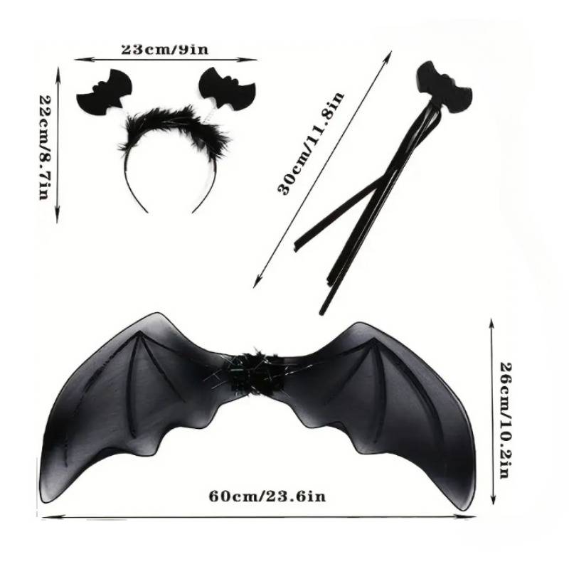 Ensemble, baguette magique Halloween chauve-souris papillon
