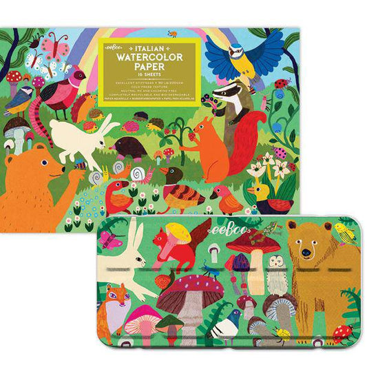 Ensemble aquarelles et blocs de papier italiens (Forêt)