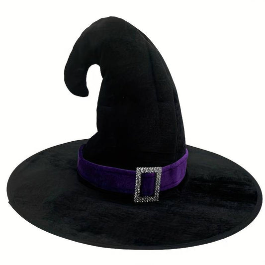 Chapeau en corne incurvée en velours doré
