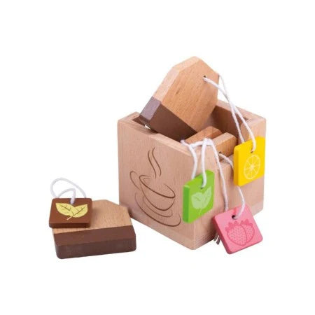 Sachets de thé en bois; lot de 4