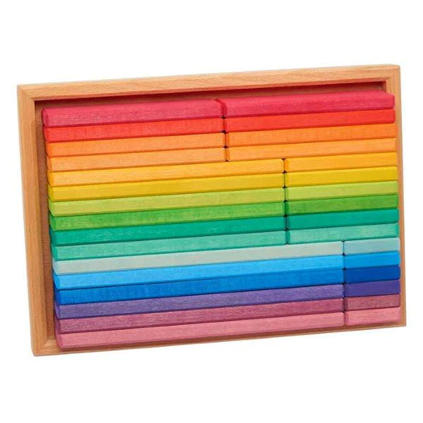 Planchettes de construction arc-en-ciel; 32 pièces