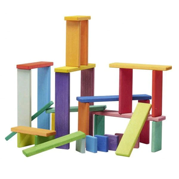 Planchettes de construction arc-en-ciel; 32 pièces