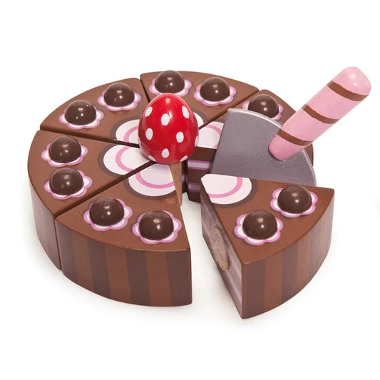 Gâteau au chocolat en bois