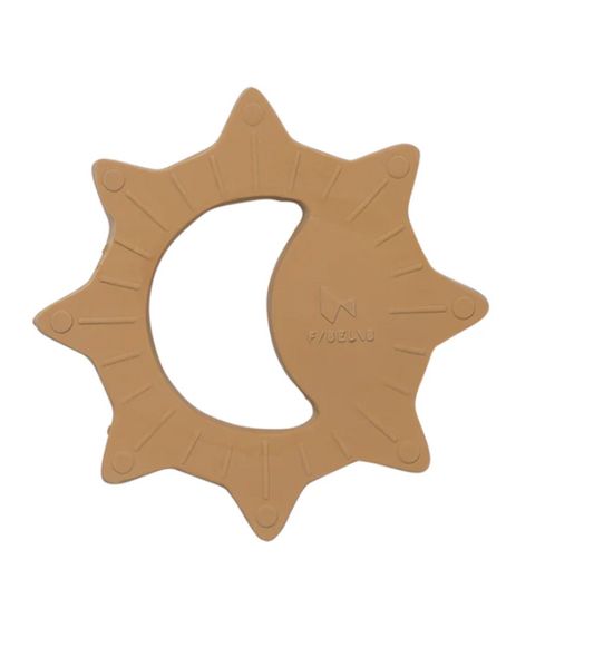 Anneau de Dentition en Caoutchouc Naturel - Soleil - Ocre