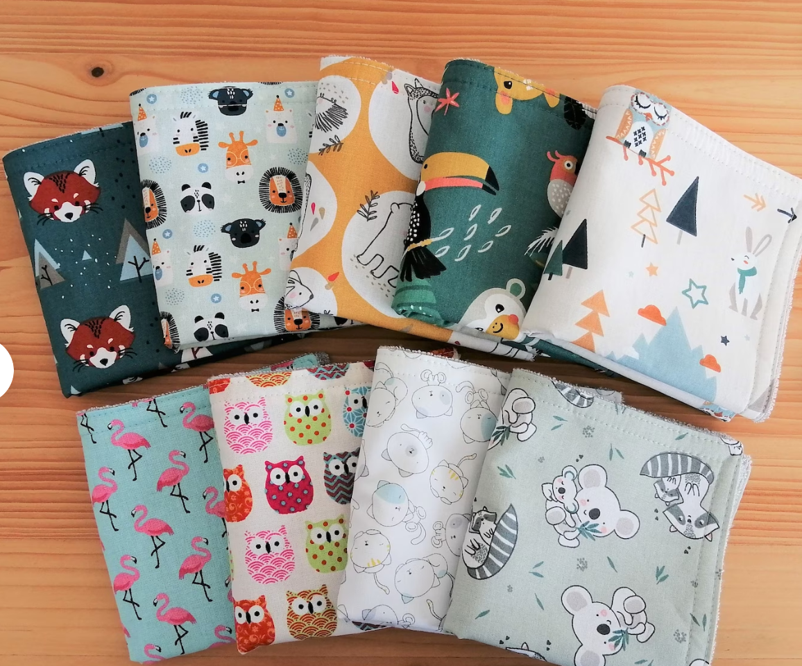 Serviette de table enfants doublée éponge bambou