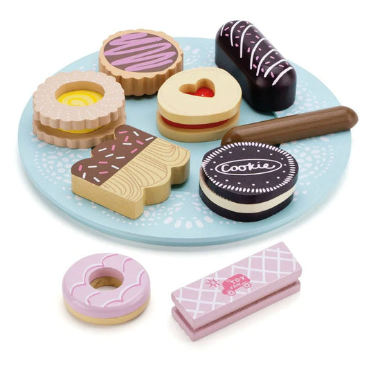 Ensemble de biscuits et d'assiettes